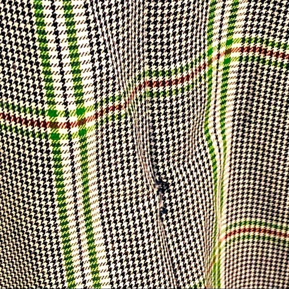 Kimono-styled Mixed print Houndstooth dress w/maroon & green stripes. EUC - Picture 3 of 3